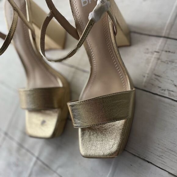 BP Noella Platform Heels Platforms Gold Size 8.5 - Picture 4 of 11